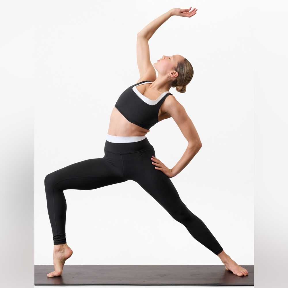 Athleta Elation Ultra High Rise Double Up Legging | Black/ Bright White